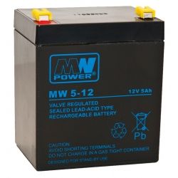 Akumulator MW Power MWH 5-12/MWH 5-12L 12V 5Ah (200W), żywotość 6-9 lat